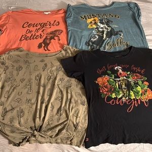 Bundle of 4 Women’s Western Tees